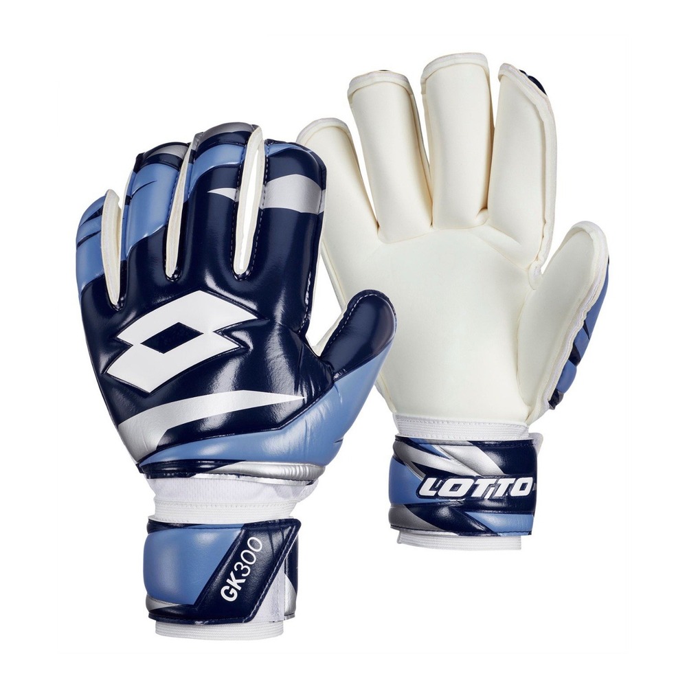 Lotto GK300 Goalkeeper Gloves‎ Soccer Goalie Gloves Blue Silver White NEW SZ 10